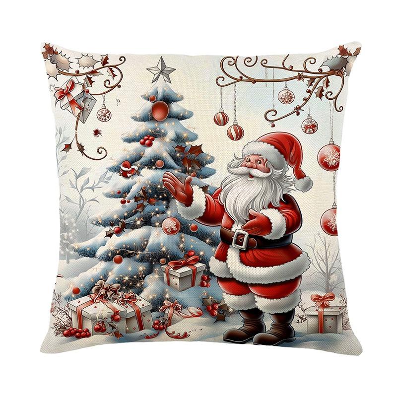 Christmas home decoration pillow cover Santa Claus Fawn Snowman printed sofa cushion suite room decoration friend gift