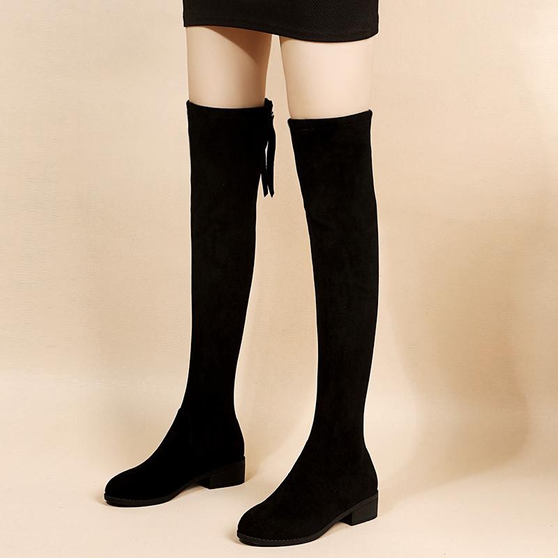 Women's Over The Knee Boots Stretch Autumn Fashion Female Platform Boot Ladies Sock Shoes Woman Long Boots Square Heel