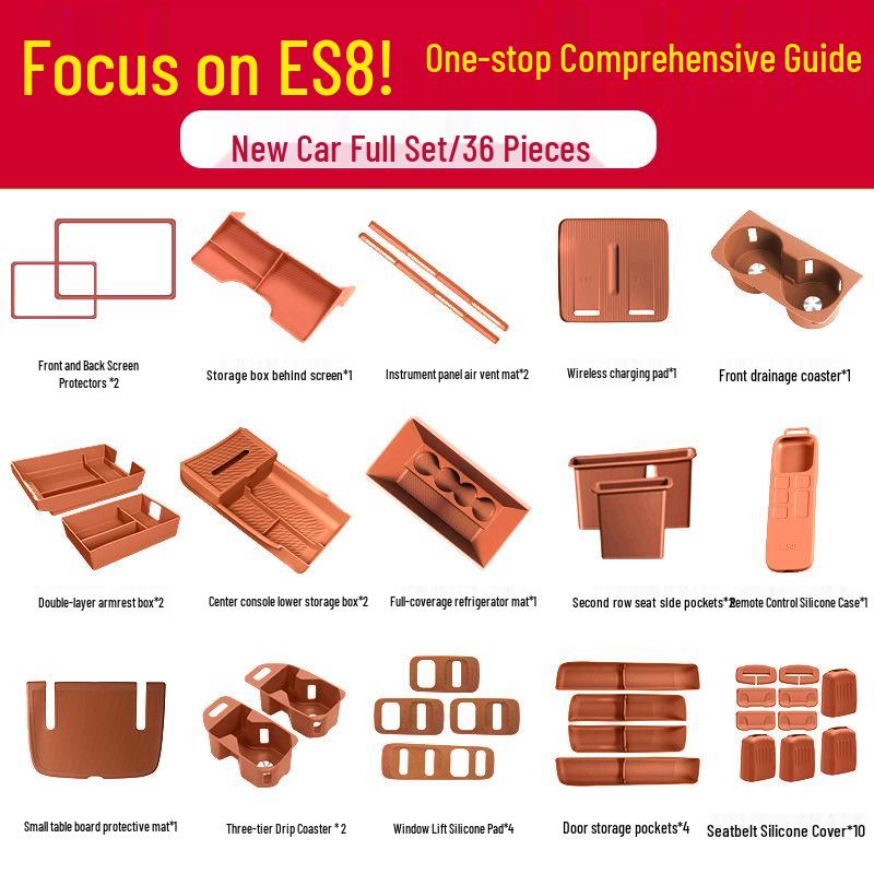 Compatible with 26 Nio ES8 Models: Center Console Armrest Storage Box for Car Interior Accessories.