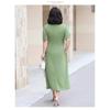 Plus Size Women's Summer Square Neck Simple Split Slim Medium Long Dress