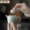 110ml Antique Azure Glazed Ceramic Teapot Handmade Small Pot Tea Brewing Kettle with Filter Tieguanyin Chinese Tea Set Craft