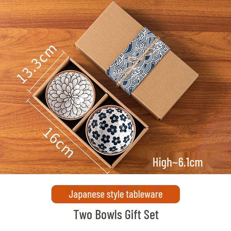 Vintage Japanese Ceramic 2-Bowl Gift Set