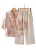2026 Summer Fashion Set for Short Middle-aged Women: Modern Chinese Style Pullover Top