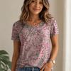 Women Summer Short Sleeve T‑Shirt Vivid 3D Pattern Print O‑Neck Loose Casual Daily Ladies Tops