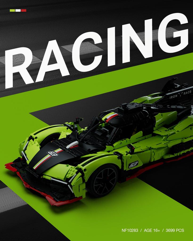 Jucărie auto Nifeliz S63 Hypercar, bloc, 1:Jucărie model de mașină de curse la scară 8 pentru adulți, potrivită pentru cadou de ziua de naștere pentru pasionații de mașini, pentru casă și