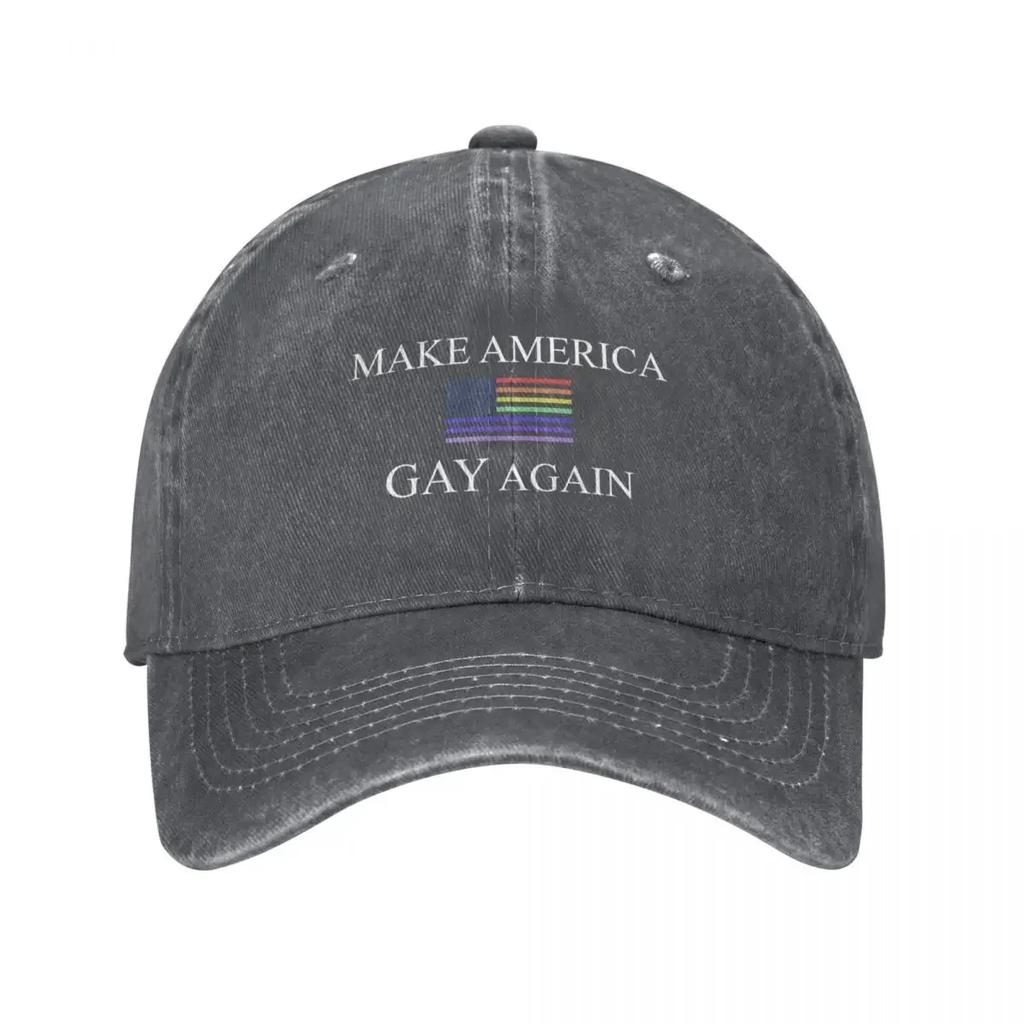 Make America Gay Again Czapka z daszkiem kapelusz derby Czapka wędkarska Kapelusz przeciwsłoneczny Kapelusz jeździecki Damska Unisex