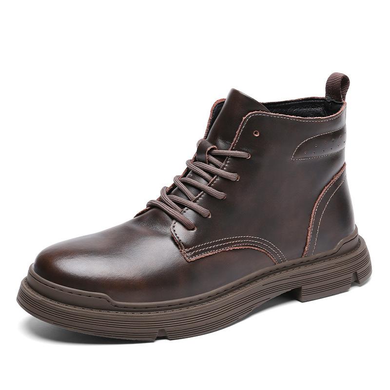 

Осень и зима 2025 новые ботинки Мартина мужские высокие британский стиль ретро кожа большие размеры мужская обувь рабочие ботинки средней высоты кожаные ботинки 44