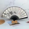 Portable Chinese Folding Fan Retractable Cord Ancient Style Hand Fan  Home Ornament