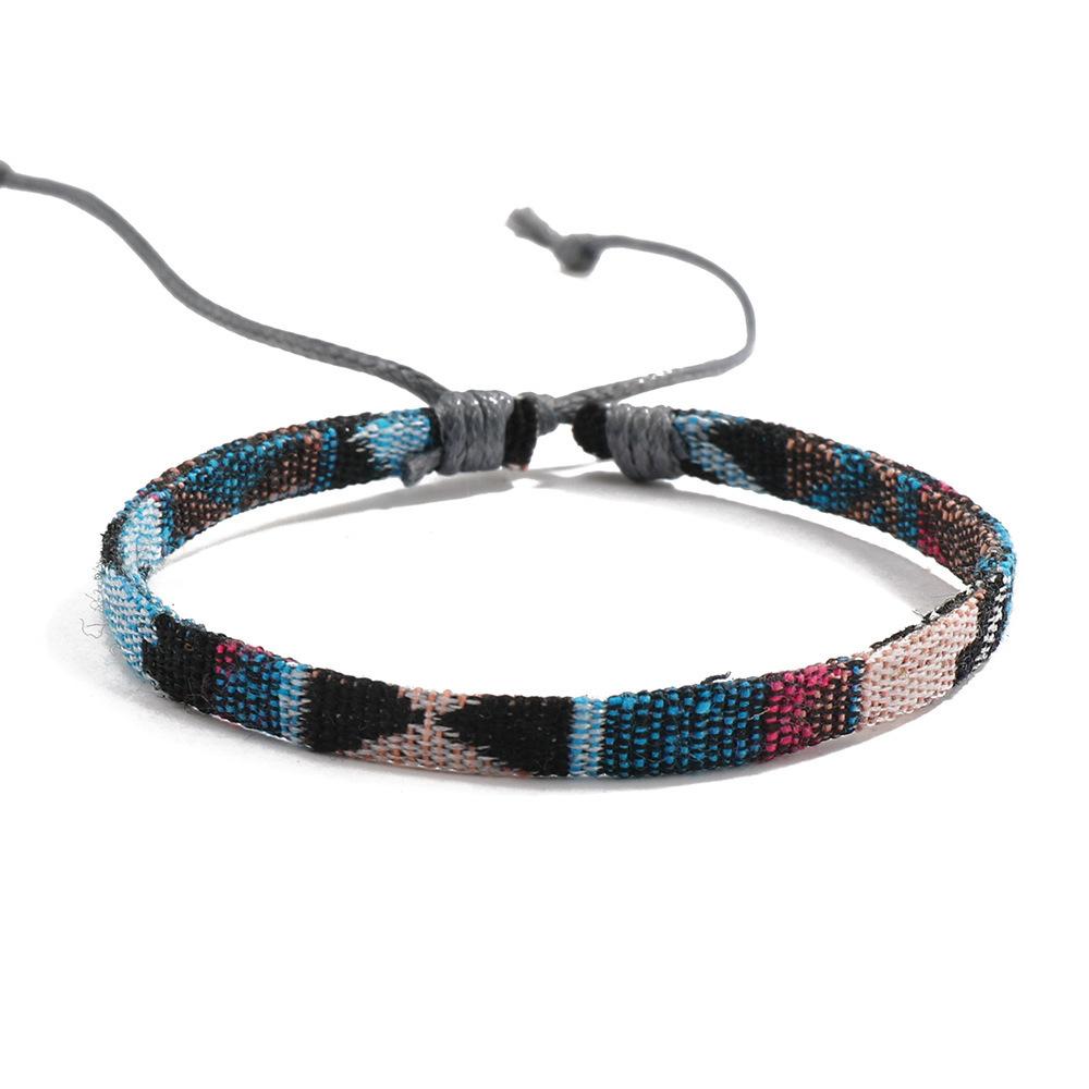 Colourful Bohemian-style cotton-linen woven bracelet – a simple versatile piece