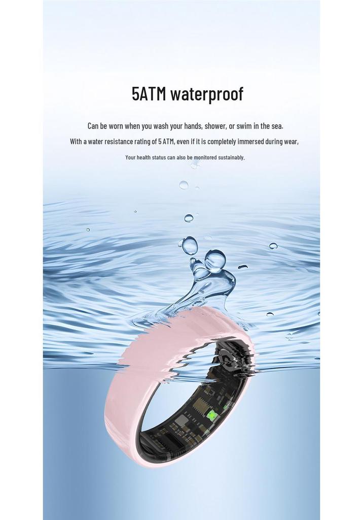 R12 All-Weather Ceramic Smart Ring: Health, Pedometer, Heart Rate & Sleep Monitor