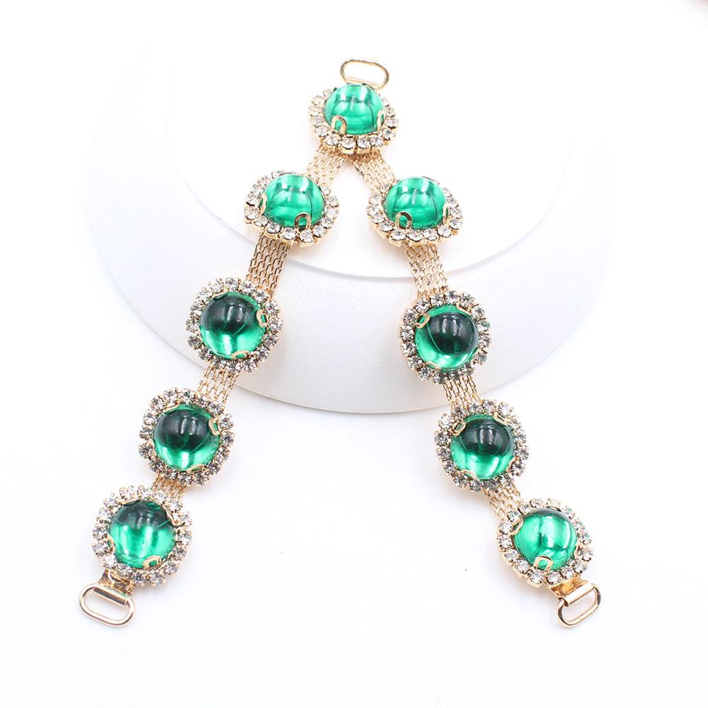 1 piece of multi-color side 115mm rhinestone shoe buckle clothing bikini chain DIY beach flip flops clothing decoration chain