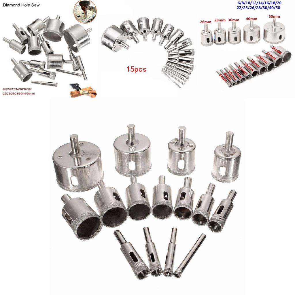 Premium Diamond Hole Saw Drill Bit Set For Effortless Tile Marble Glass Cutting 6mm-50mm**
