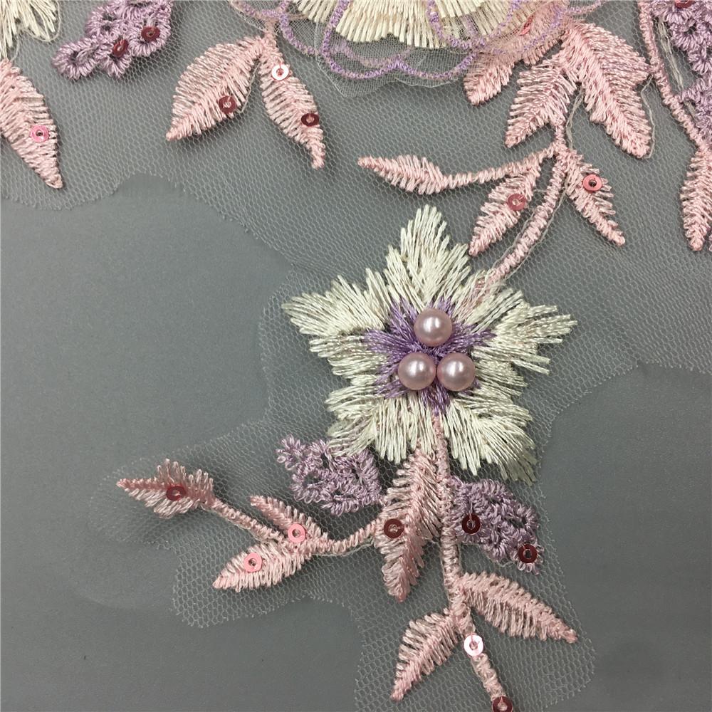 Clothing Accessories Three-Dimensional Flower Imitation Pearl Lace Sequin Lace Collar Embroidery Decoration Diy Clothes Accessories