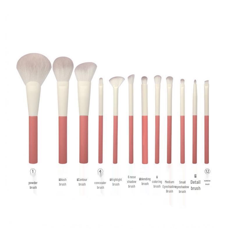 Holiday 12-Piece Makeup Brush Set: Powder, Eyeshadow, Foundation & Concealer Brushes with Soft Bristles