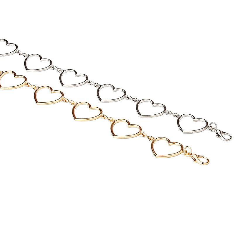 Fashion versatile clothing metal hook accessories women, simple hollow love fringed waist chain