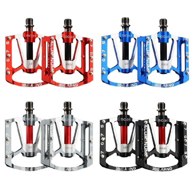Nonslip Road Bicycles Pedals Aluminum Alloy Mountain Bicycles Pedals 3 Bearings Wide Flat Cycling Pedals Enduring