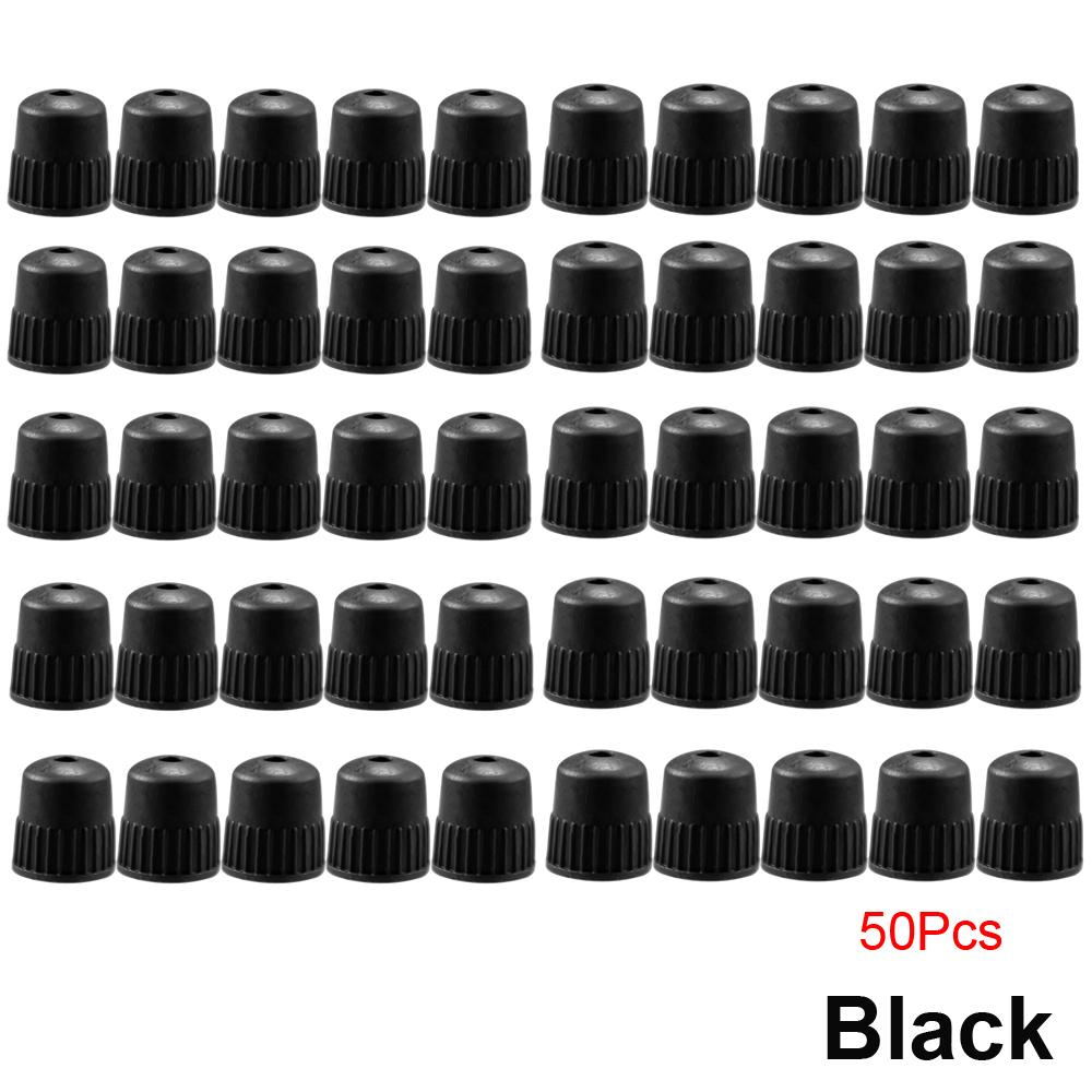 10/30/50Pcs Black Valve Caps Plastic Bike Tire Caps Air Dust Covers-Used on Valves for Bicycle, MTB Mountain, Road Bike