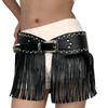 Y2K Harajuku PU Leather Tassel Belt Punk Style Patchwork Design Wide Belt Western Cowboy Vintage Rivet Belt Daily Wear