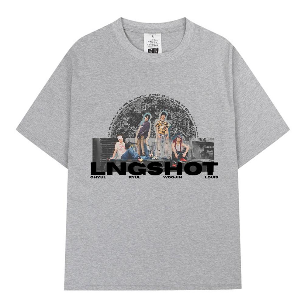 Korean Kpop Lngshot OHYUL RYUL WOOJIN LOUIS Tshirt Unisex Women Clothing Fashion Hip Hop Short Sleeve Cotton Casual Tops Unisex S
