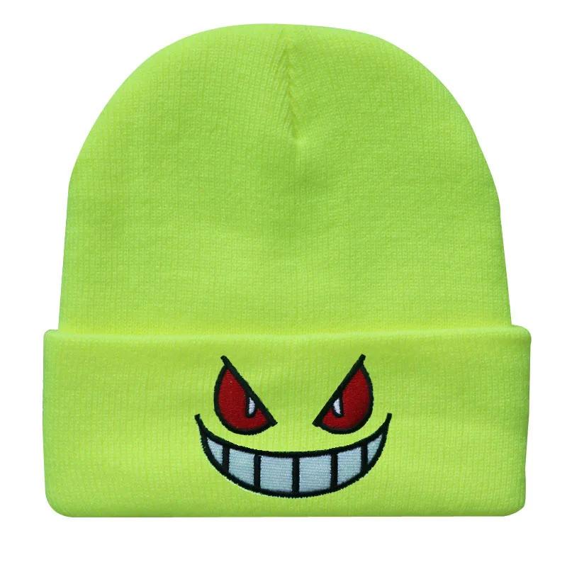 Cartoons Beanie Warm Stretchable Anime Beanie Knit Hats Winter Funny Keep Warm Fashion Autumn Crimping Woman Men Knitted Hat