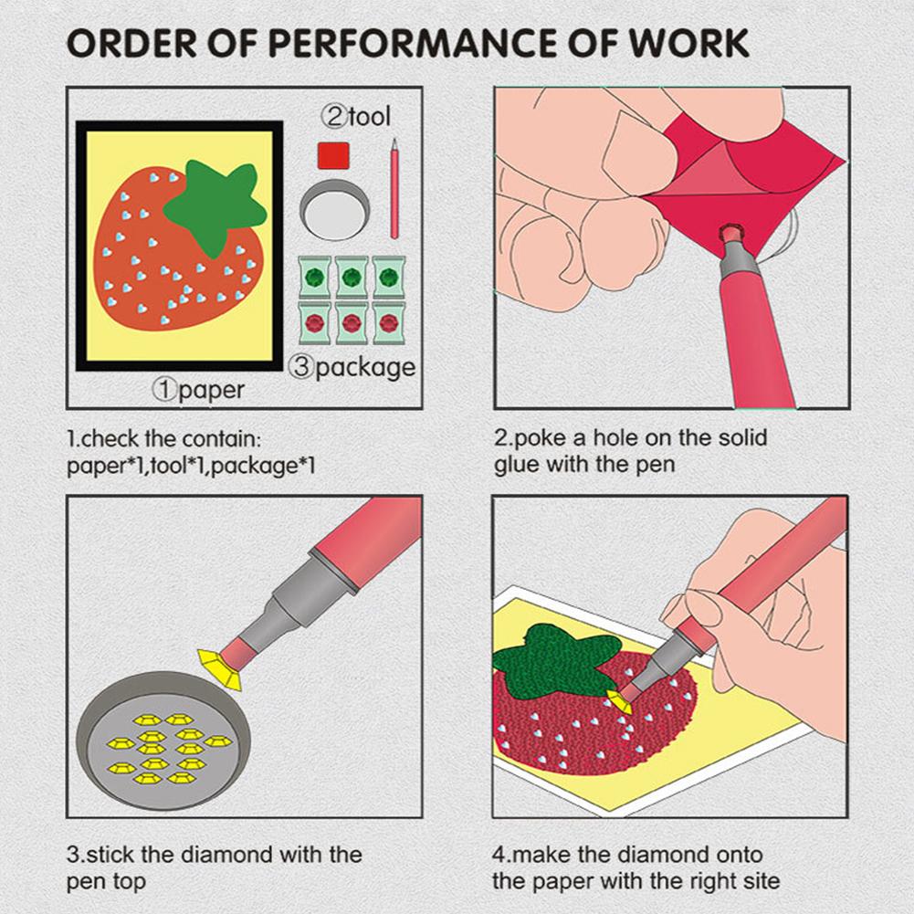 8 Stück 5D Diamantmalerei Sticker Set Cartoon Diamantkunst Sticker Diamant Mosaik Sticker für Anfänger Erwachsene DIY Basteln