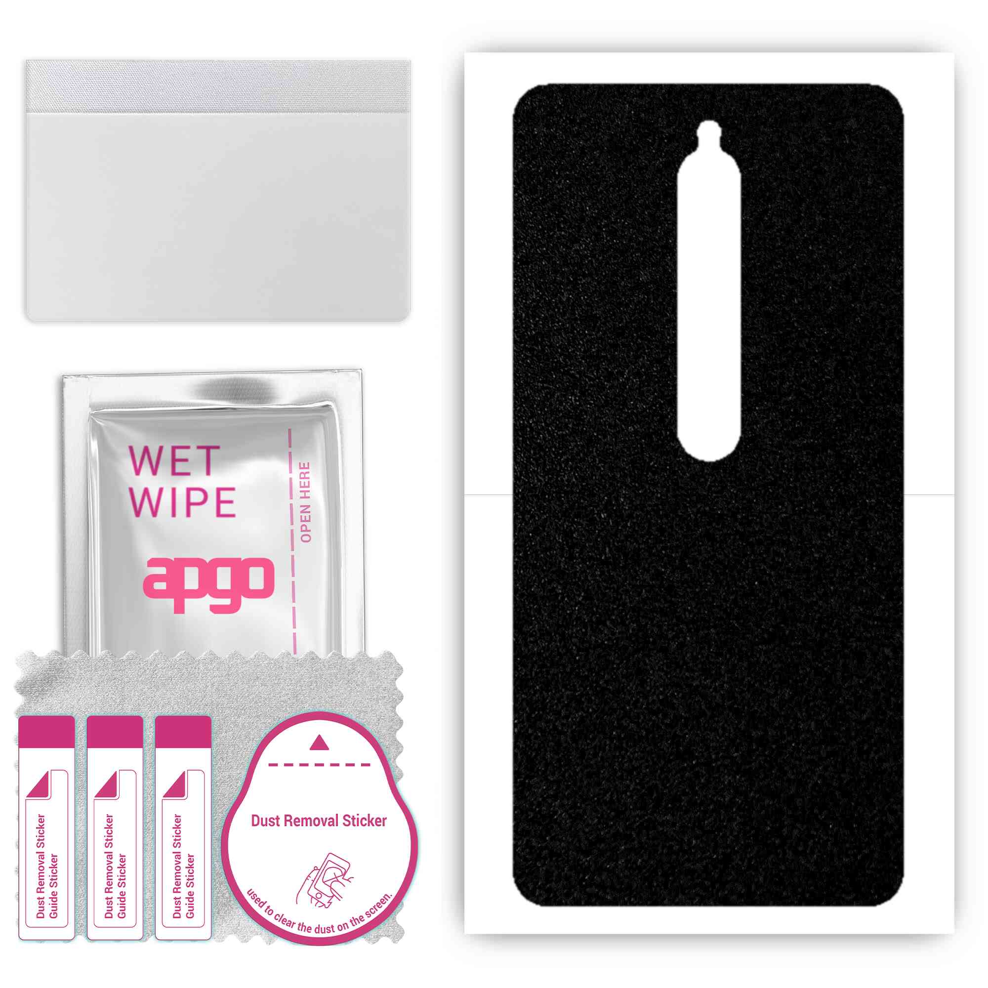 

apgo Захисна наклейка для задньої панелі, сумісна з Xiaomi Redmi 8, Wrap Film, Foil, Vinyl - Pattern Matte Black