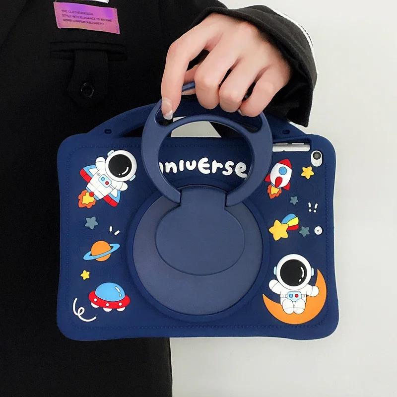 Kids Case For Xiaomi RedMi Pad SE 8.7"11"10.61"POCO Pad 12.1"Tablet Cover Mipad 5 11 6s Pro 12.4 360 Rotation Handle Stand Funda