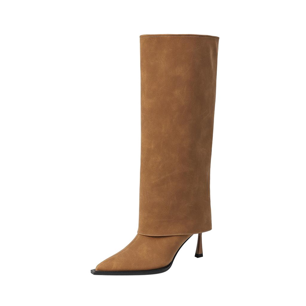 6900-2 Internetkändis gatuförsäljning pekade högklackade byxstövlar damriddarstövlar men knäsmala ben smala klackar stövlar damstövlar