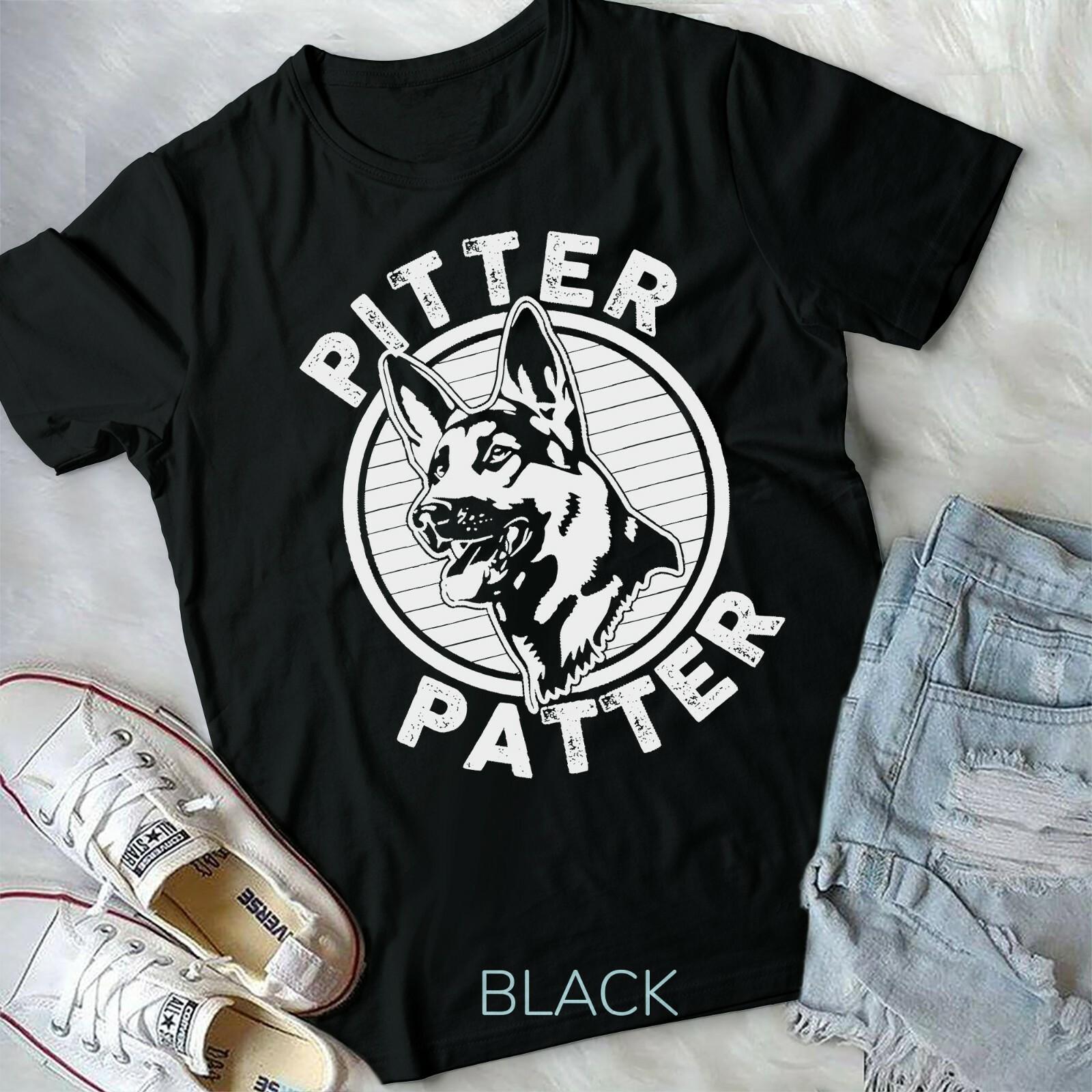 Funny Pitter Patter Dog German Shepherd Dog Rescue Woof Unisex Form T-shirt XXL