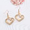 European And American Fashion Jewelry Set Wedding Dinner Wedding Accessories Double Love Peach Heart Earring Necklace