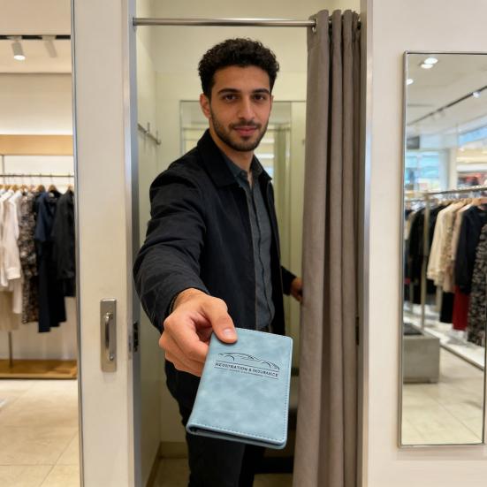 Car Registration Card Holder Multi-Pocket Insurance Card Holder Slim Faux Leather Bifold Wallet Document Organizer