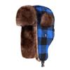 New Plaid Lei Feng Hat Direct Sales Supply Hat Thickened Warm Hat Winter Ear Protection Small
