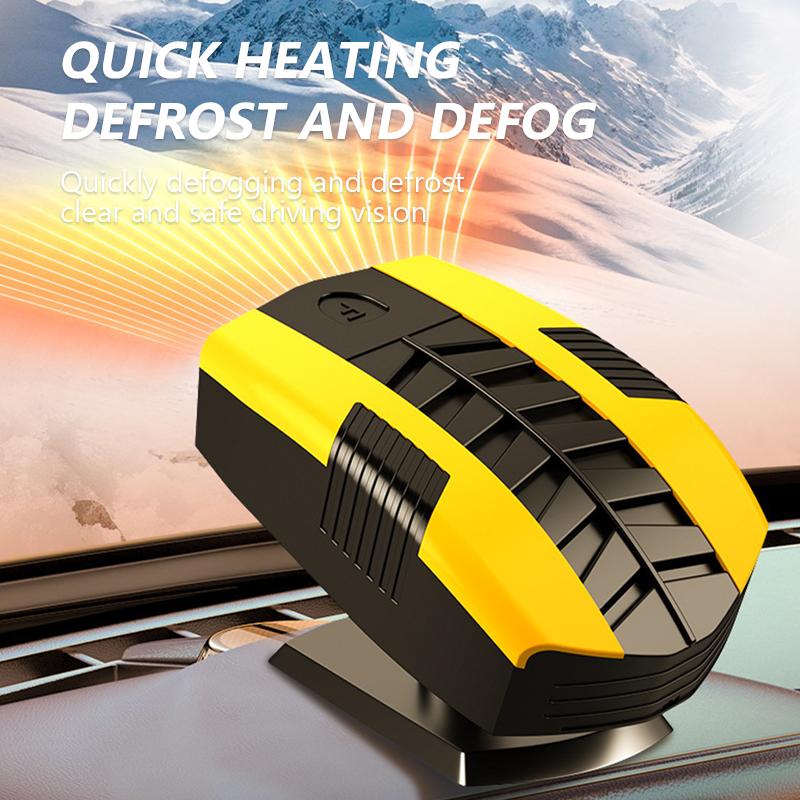 SEAMETAL 12V Car Heater Windshield Defogger and Defroster 360° Rotatable Heating/Cooling Fan Portable Car Air Defogging Heater