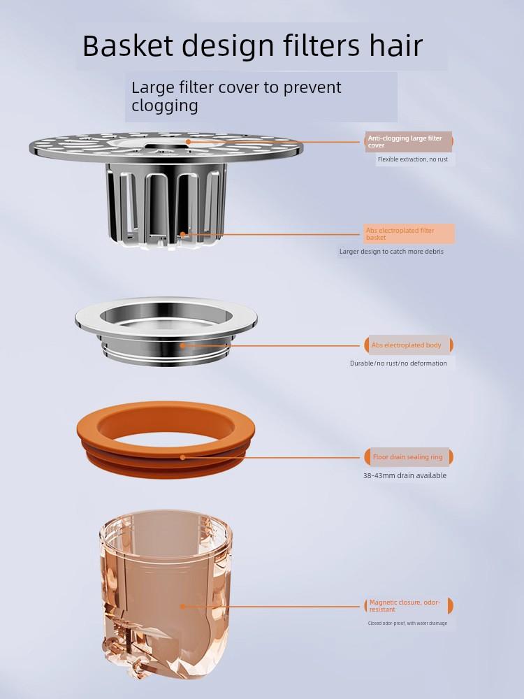 Floor Drain Deodorizer Filter Net Cover Universal for Bathroom Sewer Anti-Odor Device Bathroom Insect Prevention