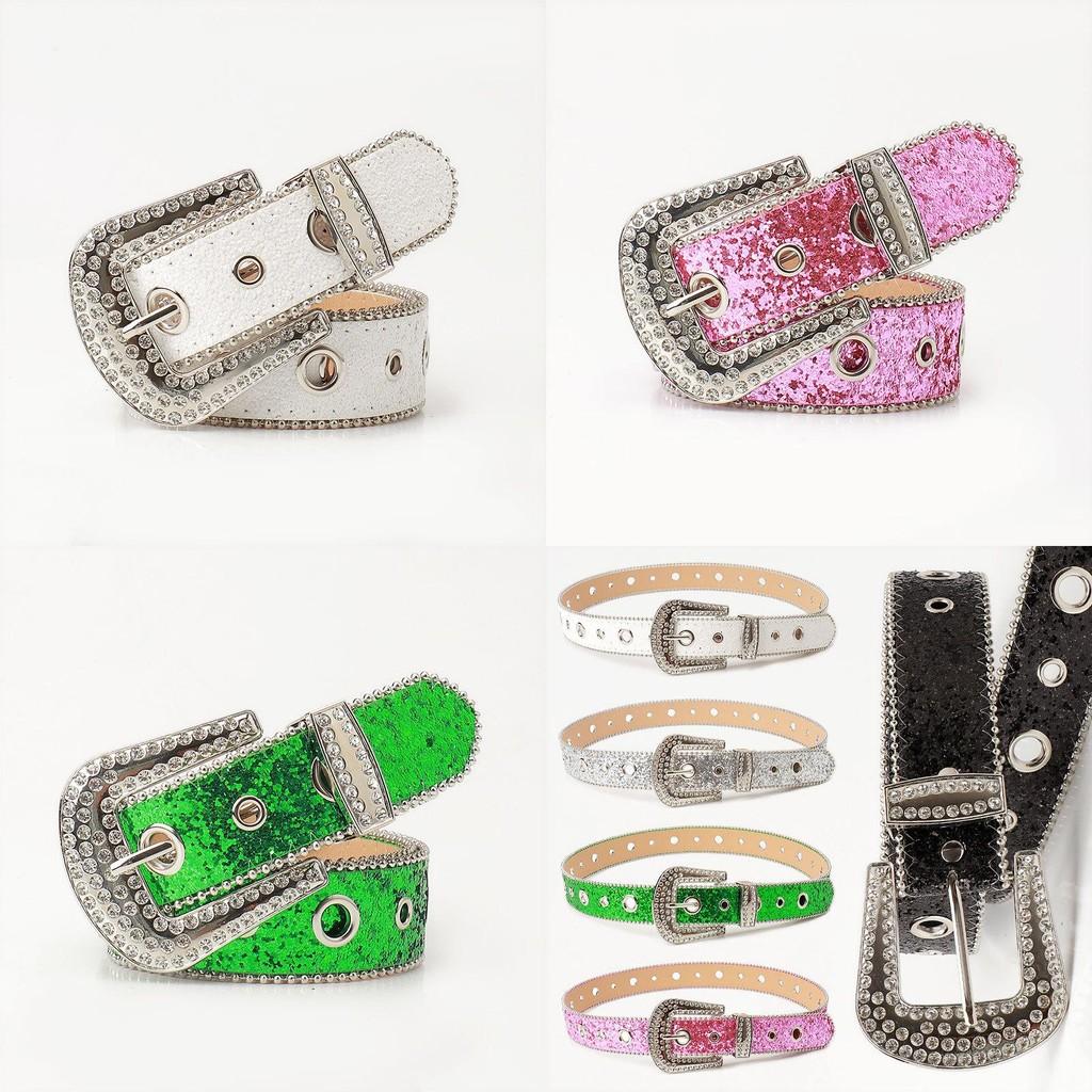 Punk Rhinestone Leather Belt For Women With Anklehigh Skirt Fashion Accessories