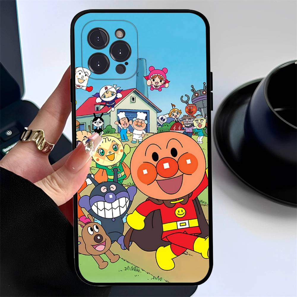 C-Children A-Anpanman Phone Case For Iphone 17 16 15 14 13 12 11 Pro Max Plus Black Shell Cover Case