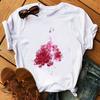 Fashion Flowers Red Rose Skirt Print T-shirt Women T Shirt Femme Harajuku Shorts Sleeves Shirt Summmer Tops Tshirt