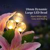 Solar Garden Lights Outdoor Waterproof 2Pcs Artificial Flower Lights, Lily Bamboo Wisteria Stake Warm White Firefly Pathway Lighting Powered for Yard
