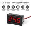 Exqutoo 2Pack DC0-100V Mini Voltmeter Voltage Tester DC Voltage Gauge Voltage Indicator, 0.56" Red LED Digital Display Panel, 3-Wire, Reverse