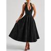 Sexy Elegant V Neck Halter High Waist A Line Long Evening Party Dress