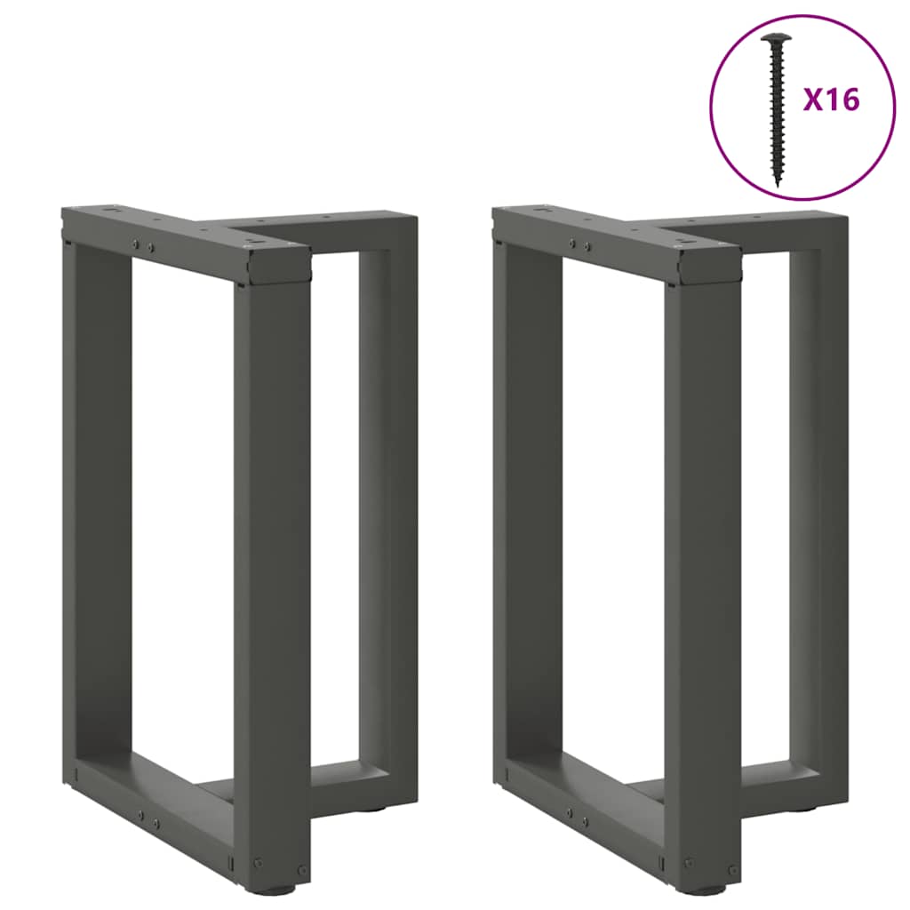 Vidaxl Nogi Do Stołu Jadalnego, 2 Pcs., Antracyt, 60X35X(72-73) Cm