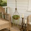 Durable Metal Hanging Pot Planter Basket And Bird Feeder, Creative Light Bulb Shape Weatherproof Feeder Flower with Chain for Outdoor Garden