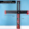 T-Square Ruler Drill Locator DIY Tools Adjustable Angle Cabinet Hardware Jig Built-in Bubble Level 2in1 Woodworking Tools