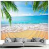 HD-Ocean Landscape Tapestry, Beach Wall and Palm Tree Art for Living Room, Bedroom or Outdoor Home Decor