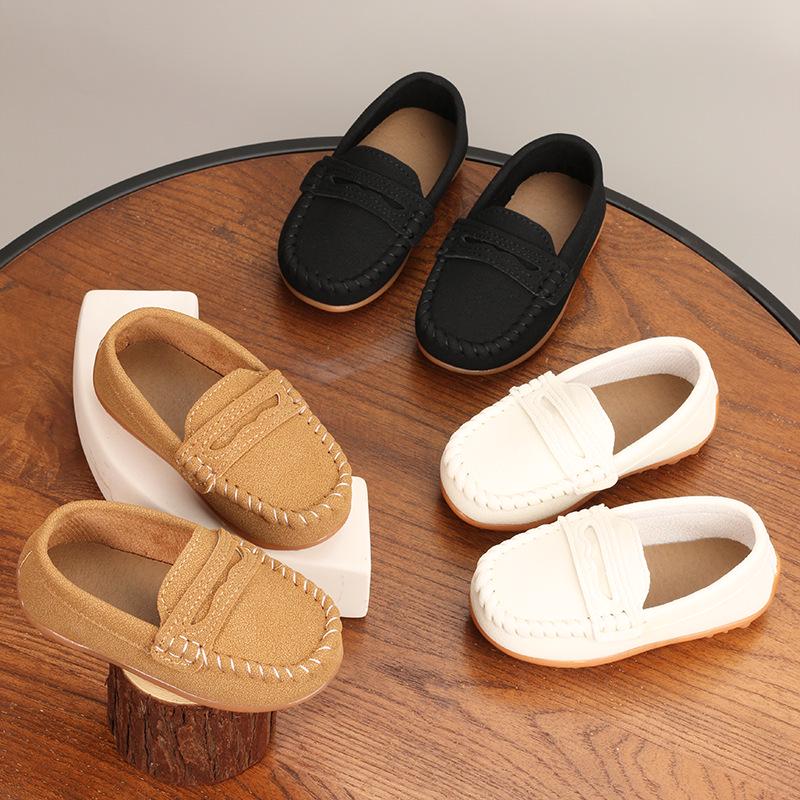 Children's Suede Loafers: British Retro Non-Slip Bean Shoes
