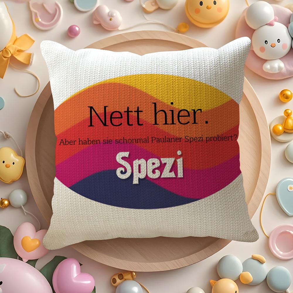 

Soft drink mixture Paulaner SSpezi Logo Pillow Case Sofa Living Room Bedroom Headboard Backrest Cushion Square Cushion 30X30cm