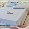 Summer Cool Ice Silk Bed Sheet Set: Non-stick, Machine Washable, Cat Hair Resistant Includes 3 Pieces