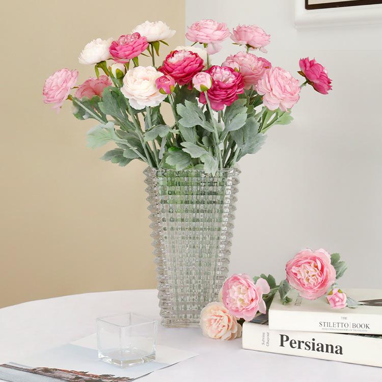 Lotus Silk Peony Flower Arrangement for Living Room or Dining Table Decor