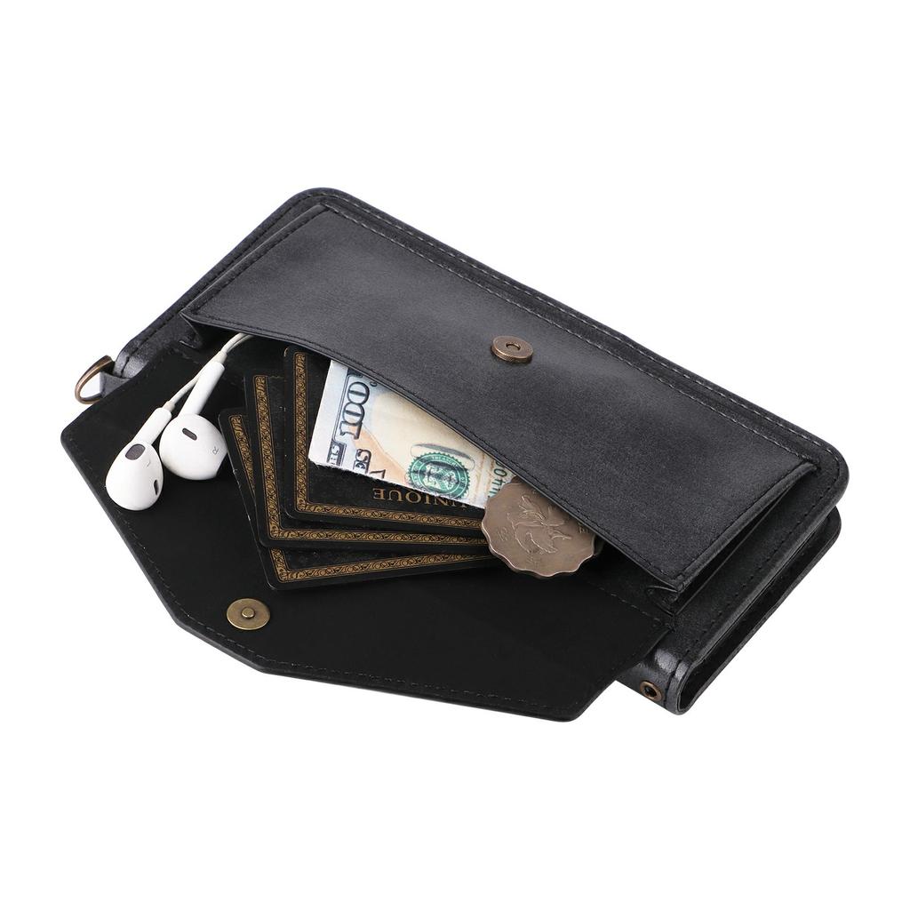 For Sony Xperia 10 VII Leather Case Magnetic Closure Wallet Stand Phone Cover with Crossbody Strap