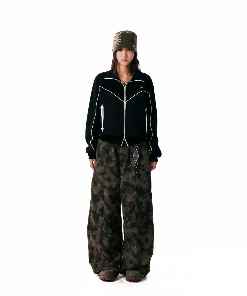 AAKAM Knee Pin-Tuck Camouflage Twill Pants (Khaki)